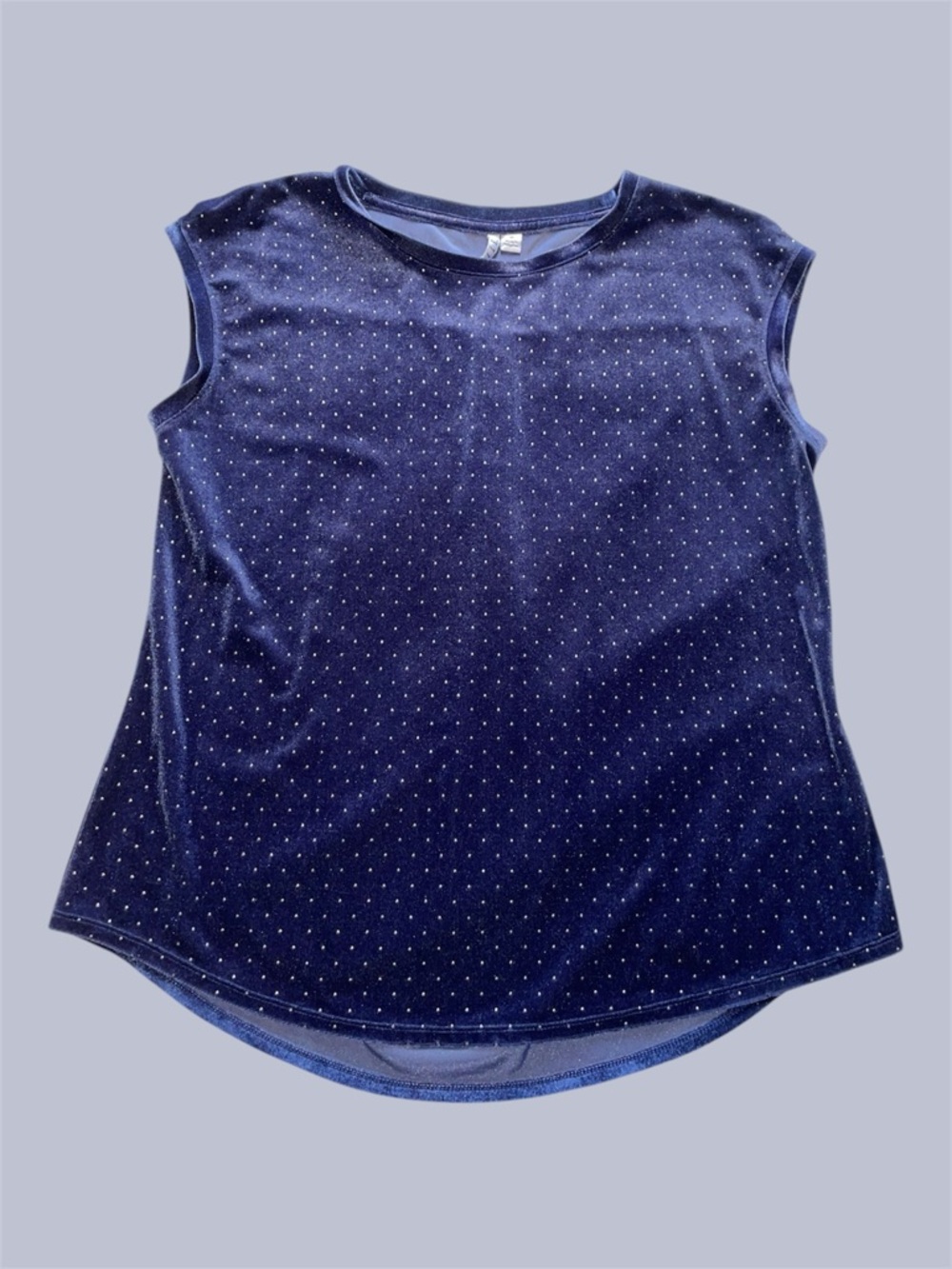 Elle‎ Navy Blue Studded Velvet Tank Top